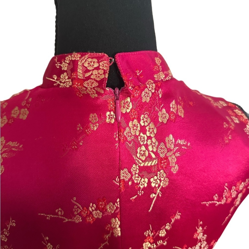 Pink and Gold 90’s y2k Cheongsam Vintage Formal Dress - Picture 2 of 5